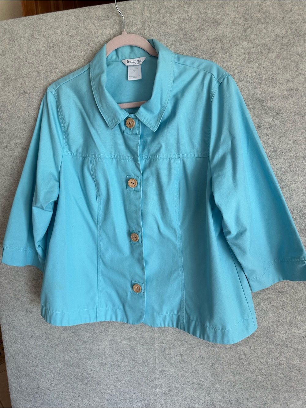 Koret by Francisca Turquoise Button-Front Jacket